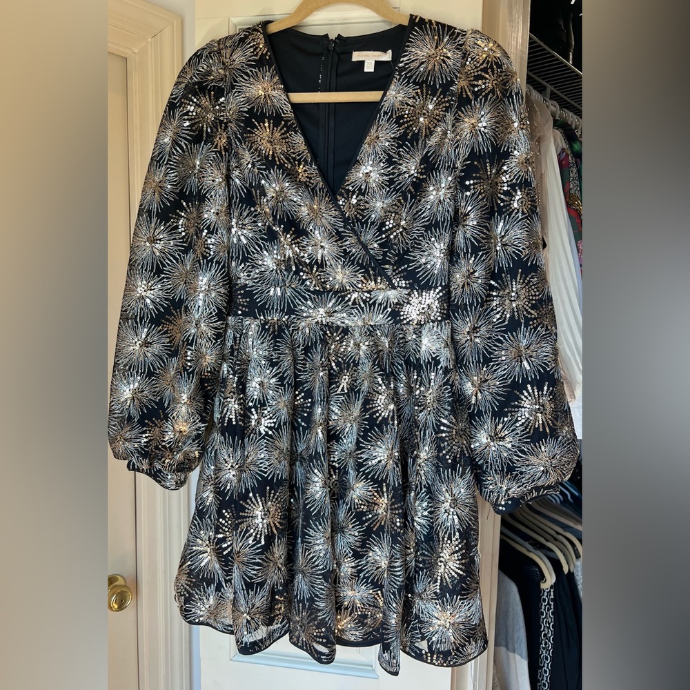 Flying Tomato Black and Gold Long Sleeve Dress - Picture 2 of 6